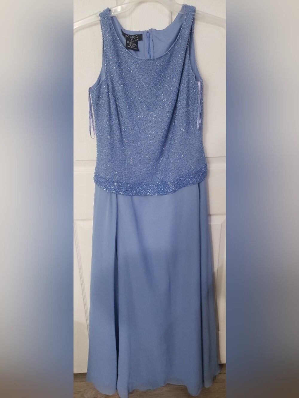 J Kara Periwinkle Beaded Formal Dress